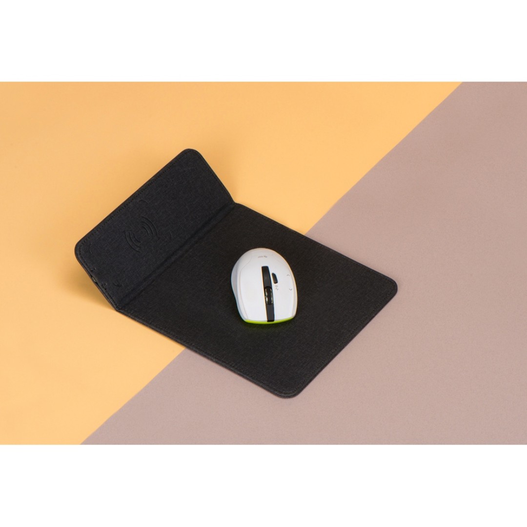 Коврик для мыши с беспроводной зарядкой "Mist", темно-серый (Р)