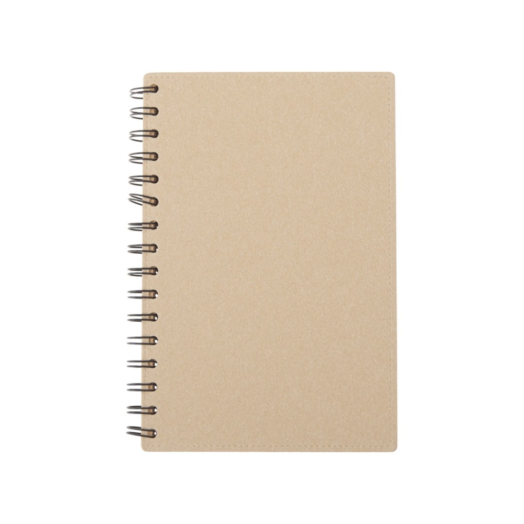 Блокнот на спирали в картонной обложке с переработанной бумагой "Mania", натуральный