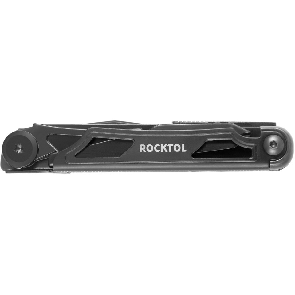 Нож-мультитул Rocktol 12 в 1, кожаный чехол, черный