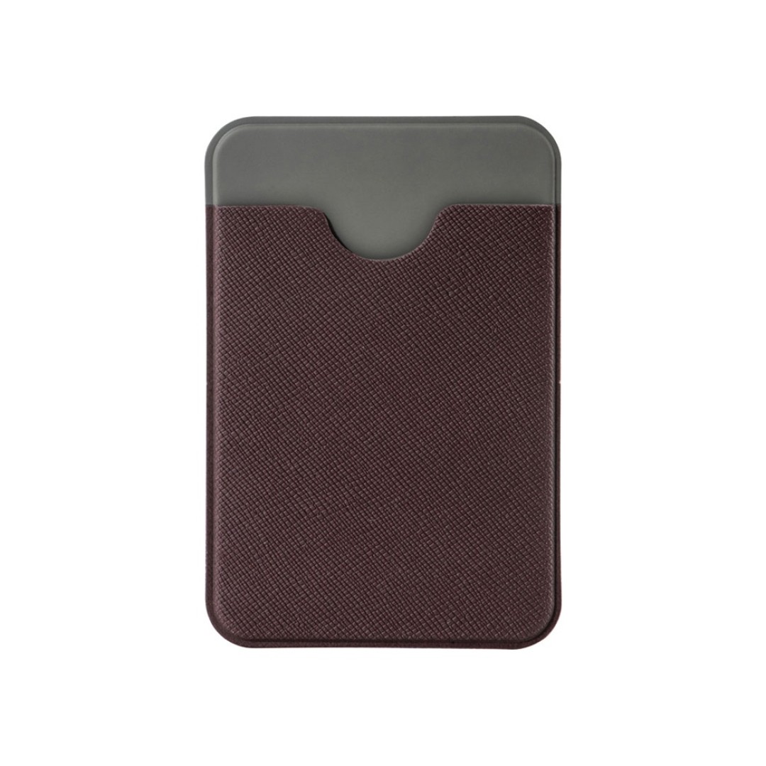 Чехол-картхолдер Favor на клеевой основе на телефон для пластиковых карт и и карт доступа, коричневый