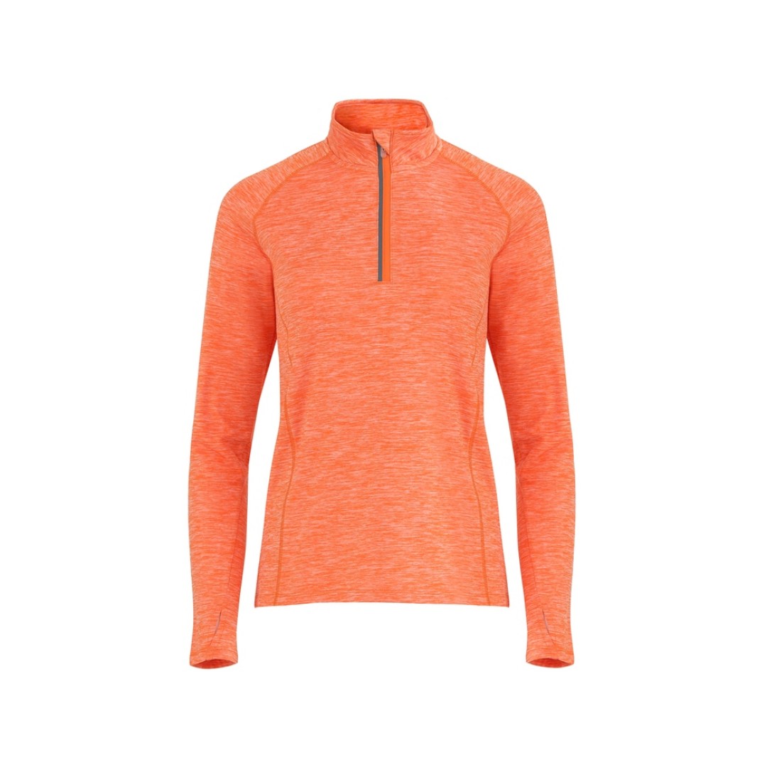 Толстовка с воротом на молнии женская "Melbourne", меланжевый оранжевый