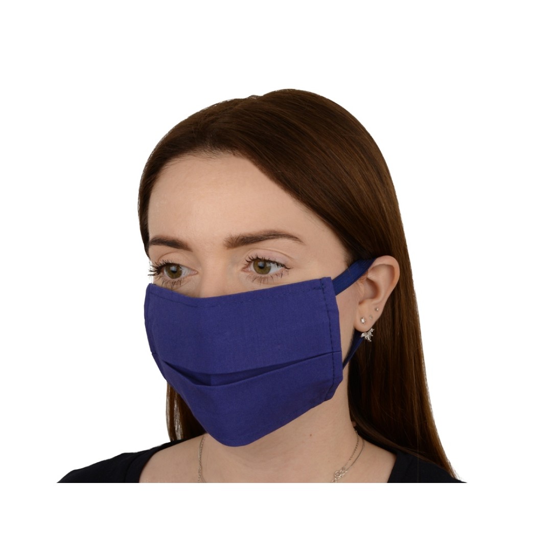 Маска для лица многоразовая из хлопка, синий