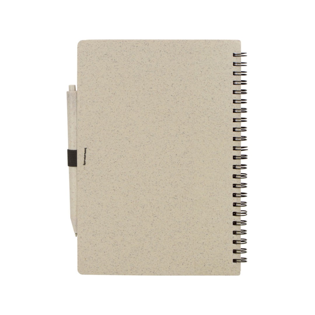 Блокнот А5 «Toledo M», бежевый + ручка шариковая «Pianta» из пшеничной соломы, бежевый