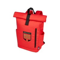 Рюкзак Byron 15,6" объемом 18 л со скручиваемым верхом, изготовленный из переработанного ПЭТ по стандарту GRS, красный