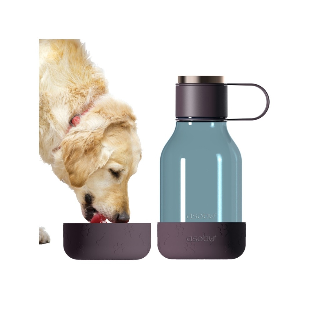 Бутылка для воды 2-в-1 «Dog Bowl Bottle» со съемной миской для питомцев, 1500 мл, бургунди