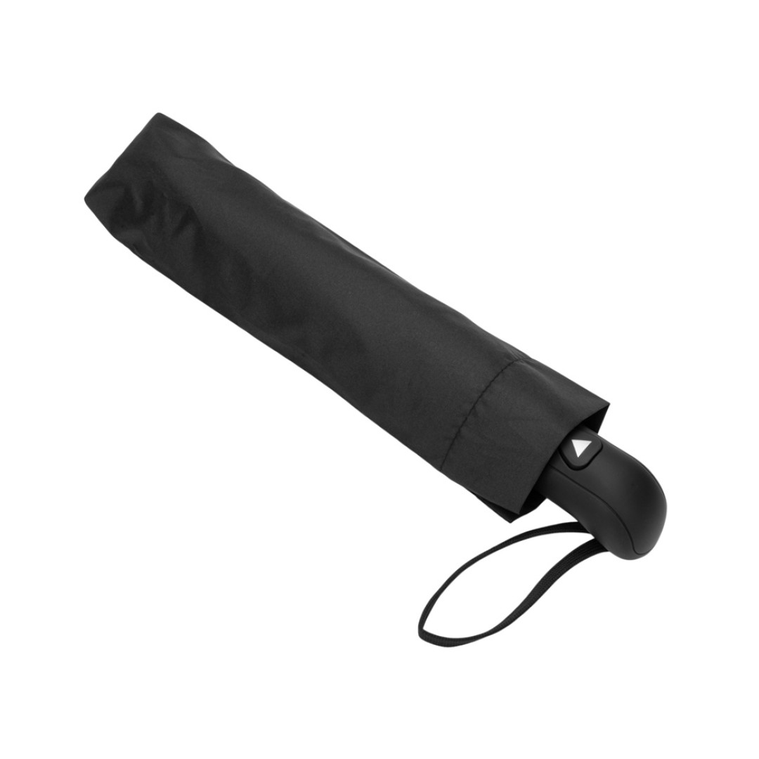 Зонт-полуавтомат Roof с куполом из переработанного пластика, черный