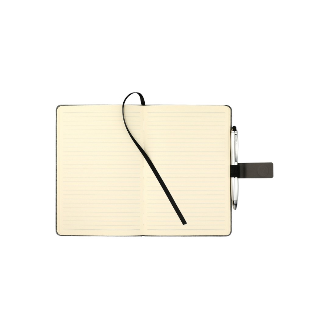 Блокнот "Clap" с отделением для визиток и магнитным клапаном, серый