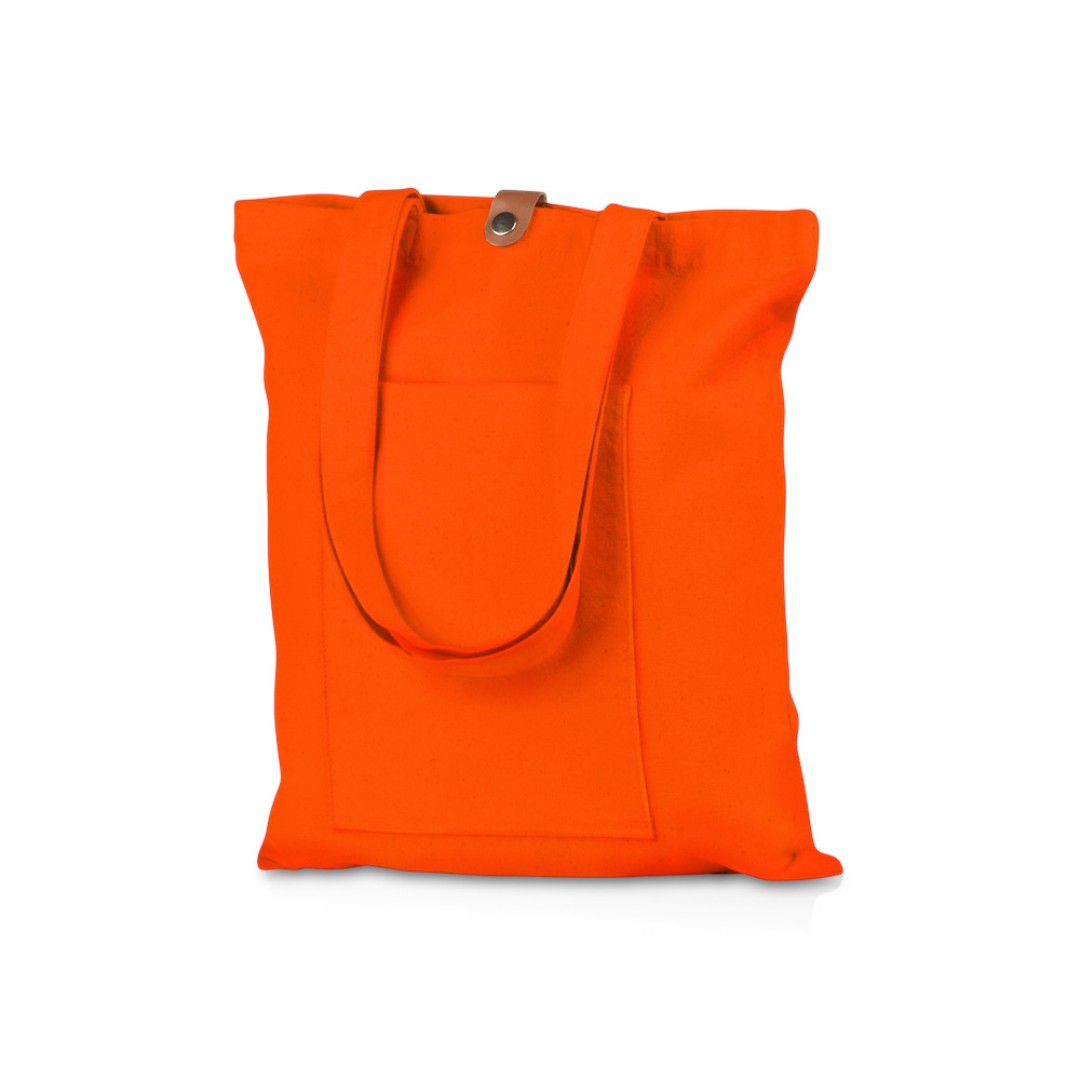 Сумка Clip из хлопка 340 г/м2 с застежкой из экокожи, оранжевый