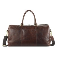 Сумка дорожная Mano "Don Leon", натуральная кожа в коричневом цвете, 50 х 27 х 24 см