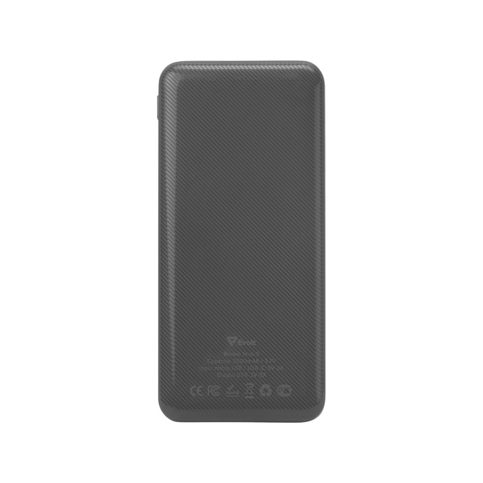 Внешний аккумулятор Evolt "Mini-5", 5000 mAh, серый