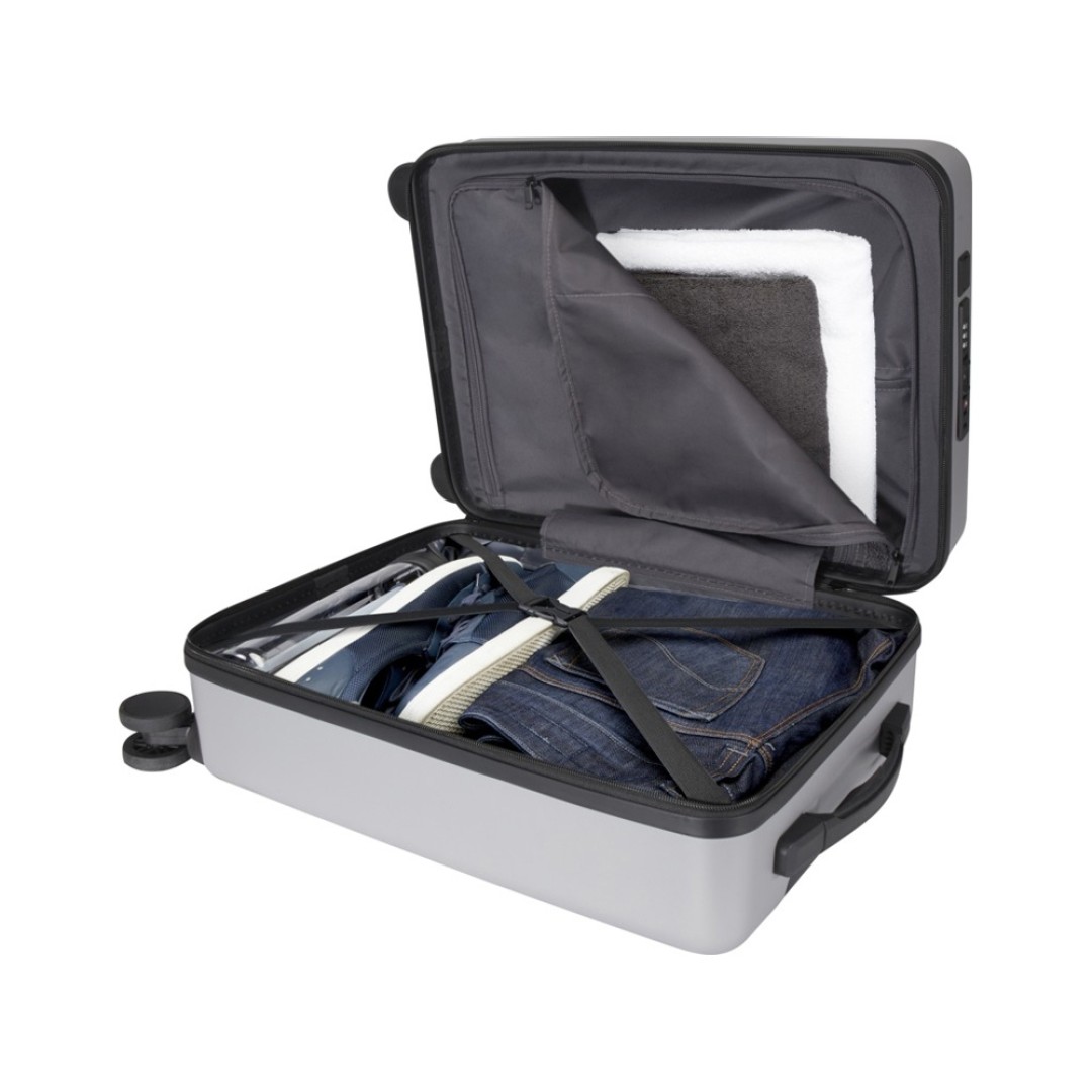 Rover Pro 20-дюймовый чемодан на колесах из материалов, переработанных согласно стандарту GRS, объемом 40 л - Серебряный