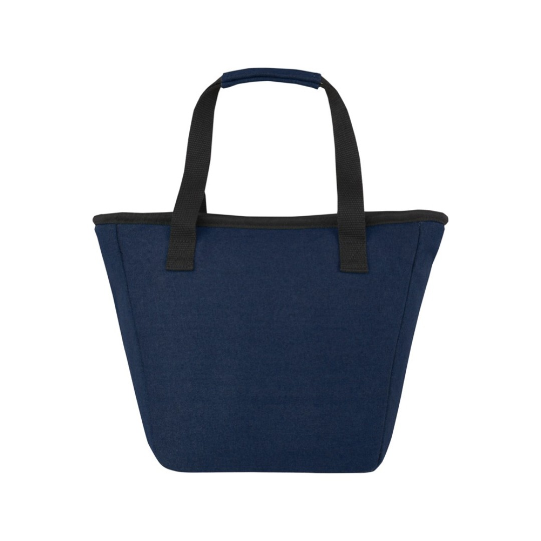 Пищевая сумка-холодильник Joey из брезента, переработанного по стандарту GRS, объемом 6 л на 9 банок, темно-синий