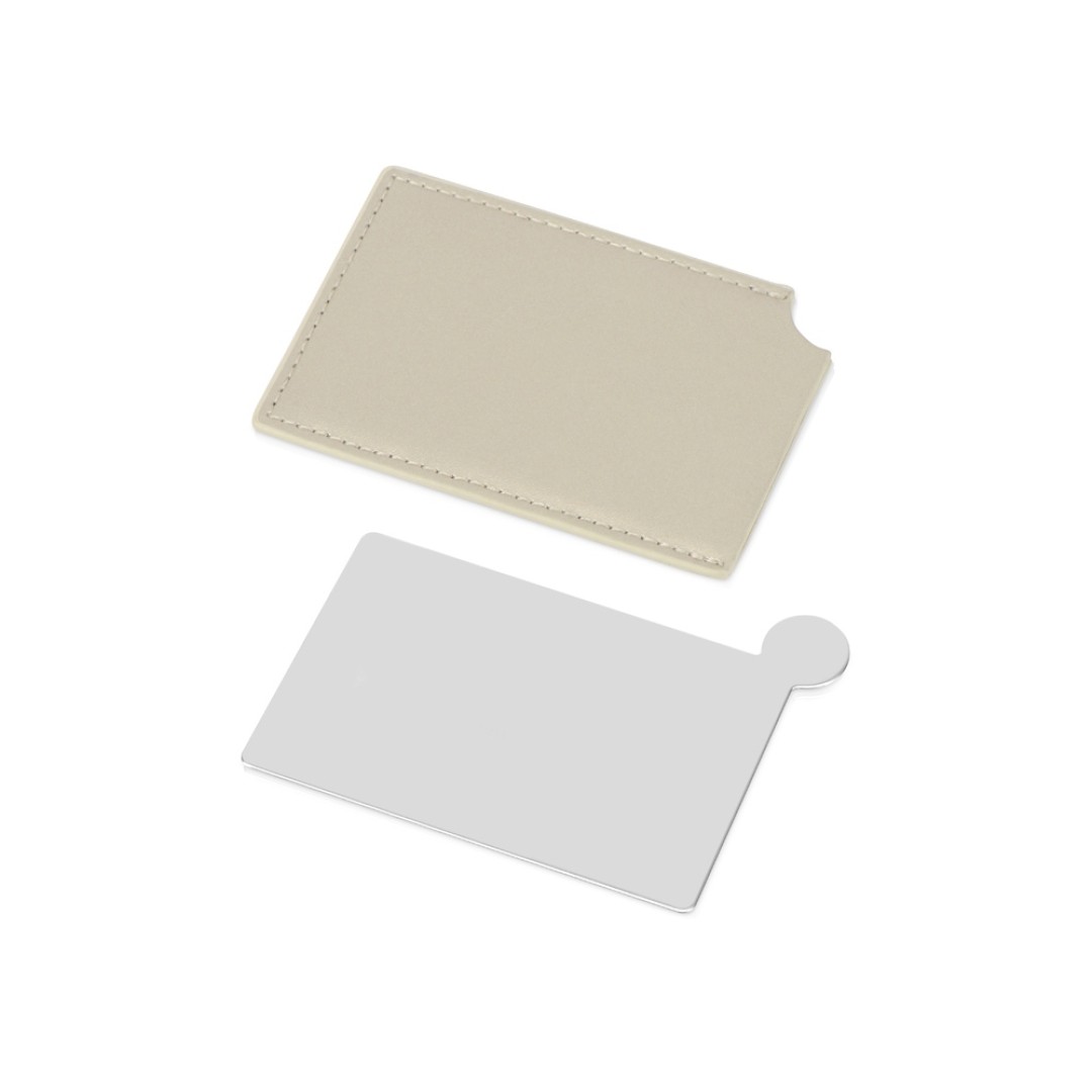 Зеркало в чехле "Style", серебристый/бежевый