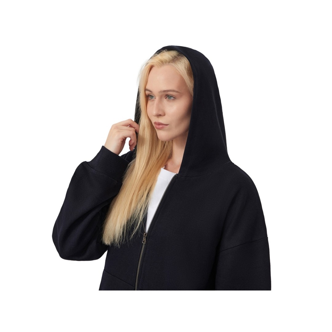 Толстовка оверсайз с капюшоном на молнии «Monaco», темно-синий