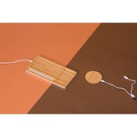 Беспроводное зарядное устройство-органайзер из бамбука "Timber", натуральный/белый