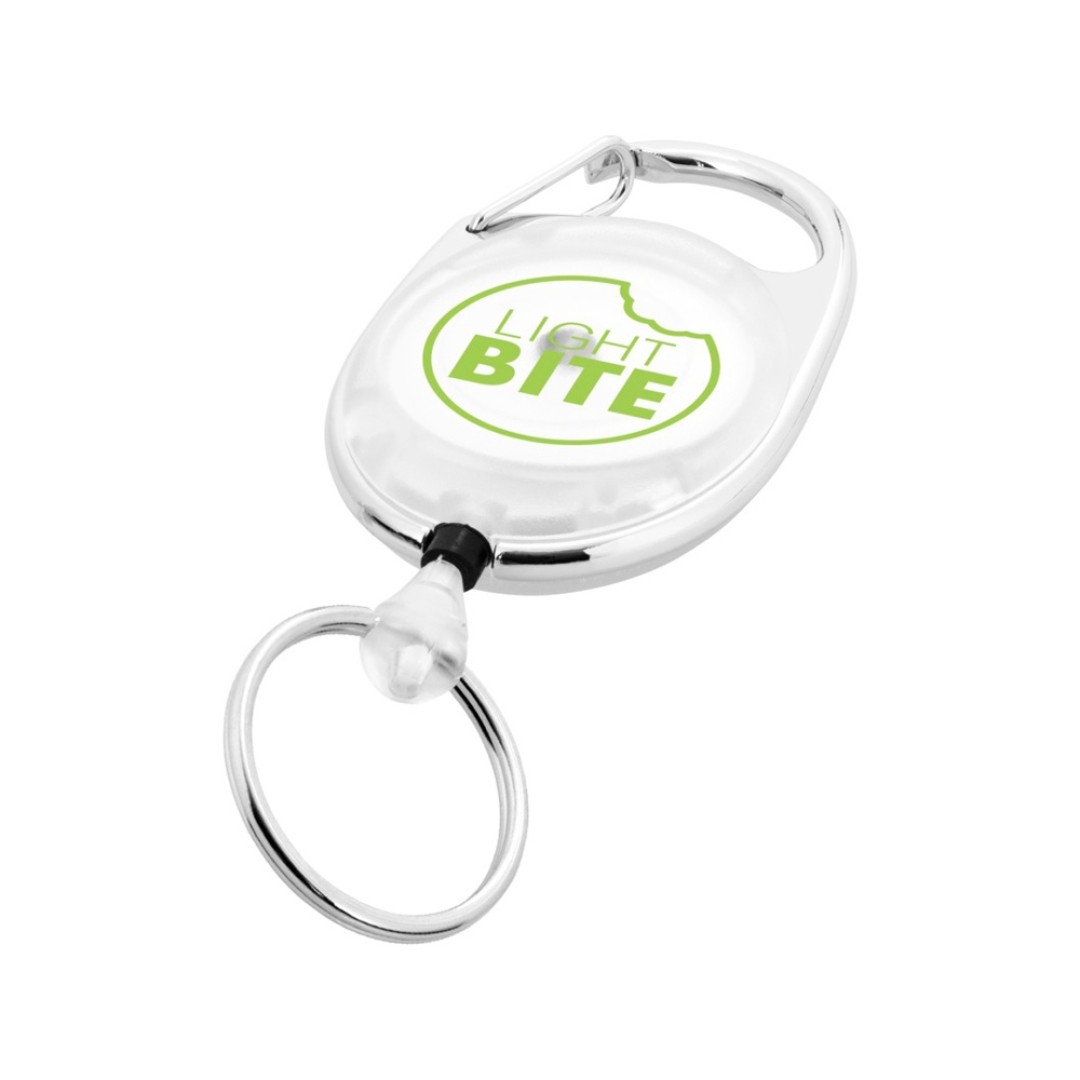 Брелок с ретрактором «Demos», белый прозрачный