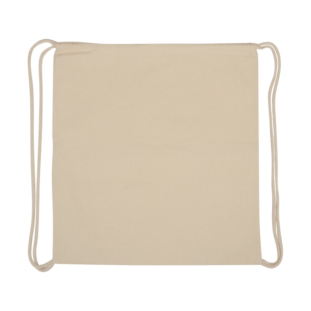 Рюкзак-мешок хлопковый Lark с цветной молнией, натуральный/синий