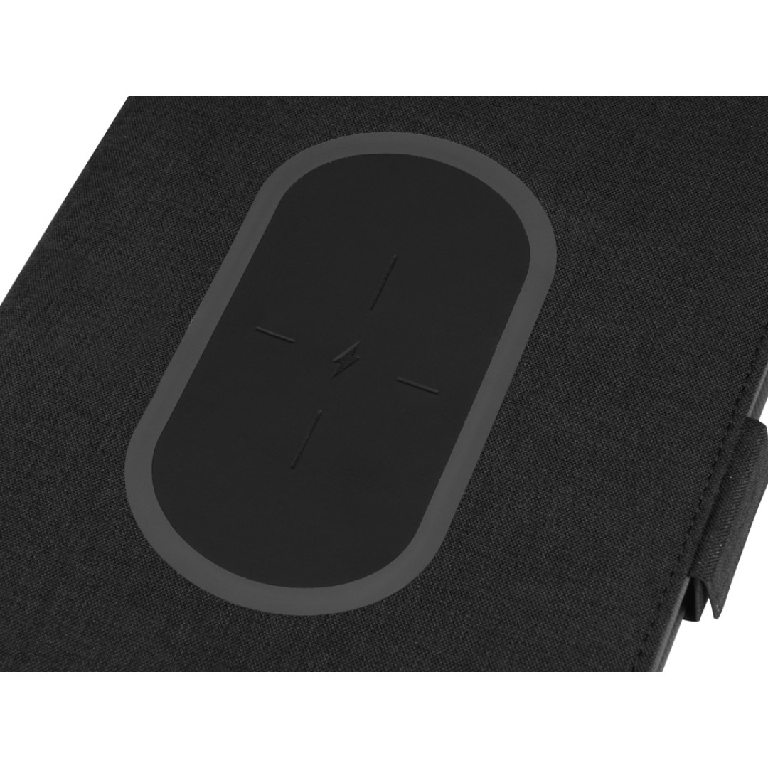 Органайзер с беспроводной зарядкой 5000 mAh "Powernote", темно-серый