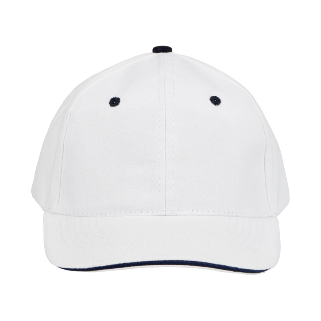 Бейсболка "New Castle" 6-ти панельная, белый/темно-синий