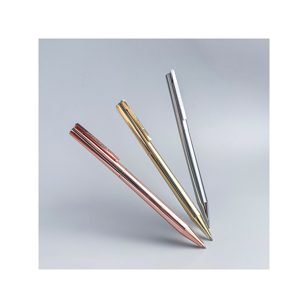 Ручка металлическая шариковая "Bergamo", розовое золото