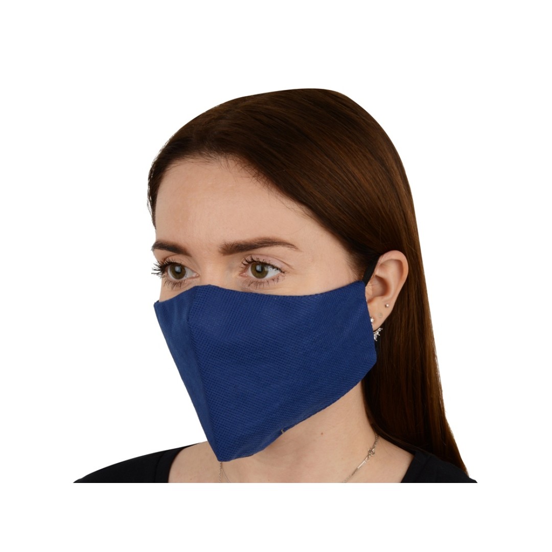 Маска для лица многоразовая из спанбонда, темно-синий