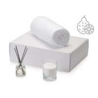 Подарочный набор White light 2.0 с пледом, диффузором, насыпной свечой