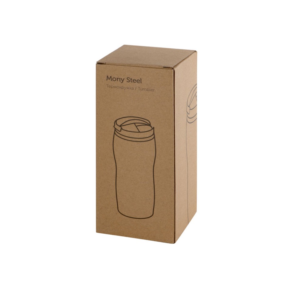 Термокружка "Mony Steel" 350 мл, soft touch, бирюзовый 320C (P)