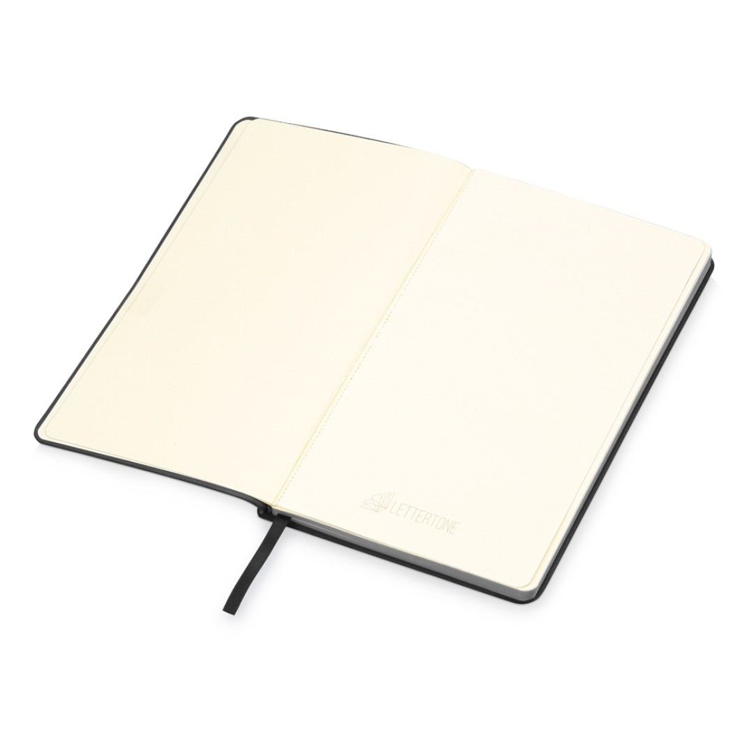 Блокнот «Notepeno» 130x205 мм с тонированными линованными страницами, черный (Р)