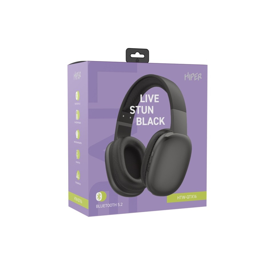 HIPER Наушники накладные Bluetooth HIPER LIVE STUN HTW-QTX16 (Р)