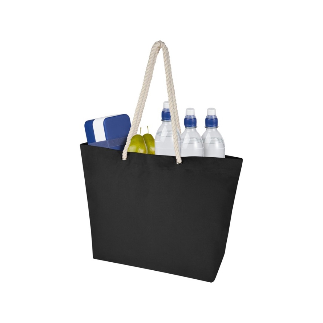 Florida пляжная эко-сумка из переработанного материала, сертифицированного по стандарту GRS, плотностью 270 г/м2 18L - сплошной черный / сплошной черный