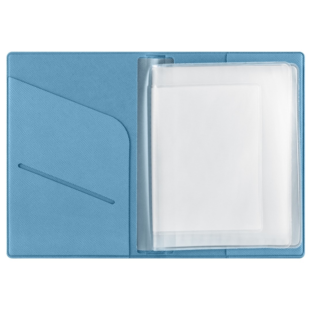 Классическая обложка для автодокументов "Favor", голубая