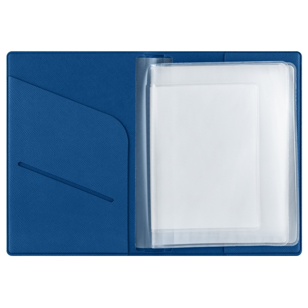 Классическая обложка для автодокументов "Favor", синяя