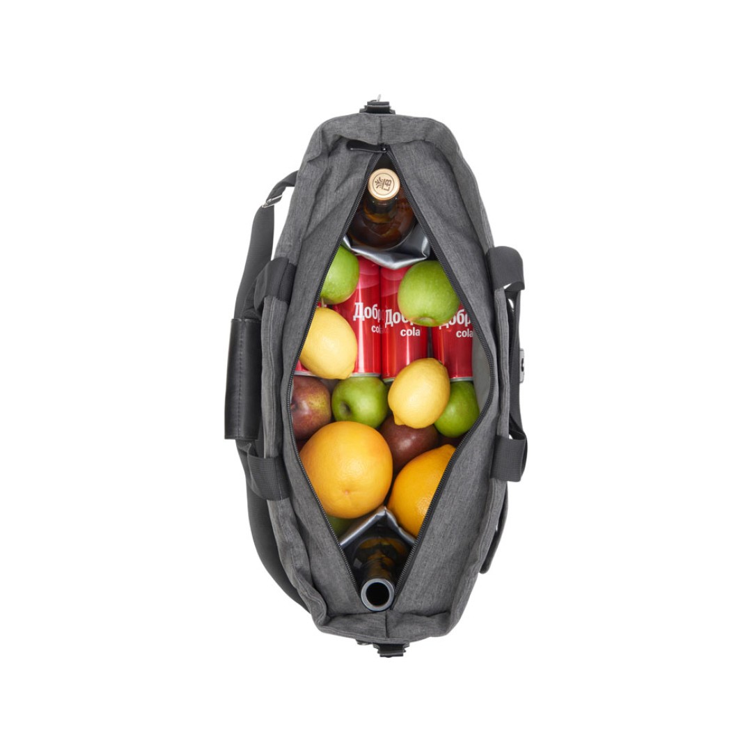 Сумка-холодильник Fabrizio со штопором, серый/черный