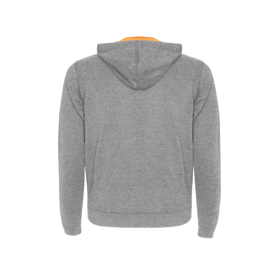 Толстовка на молнии "Fuji", серый меланж/неоновый оранжевый