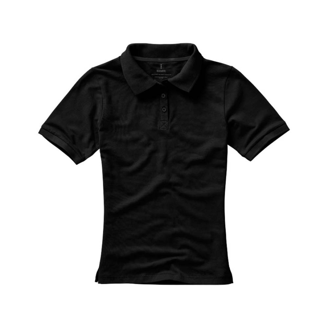 Calgary женская футболка-поло с коротким рукавом, черный