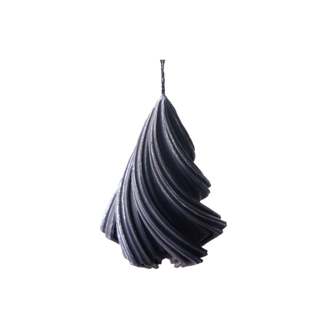 Свеча "Елка", ароматическая, черная с серебристым напылением