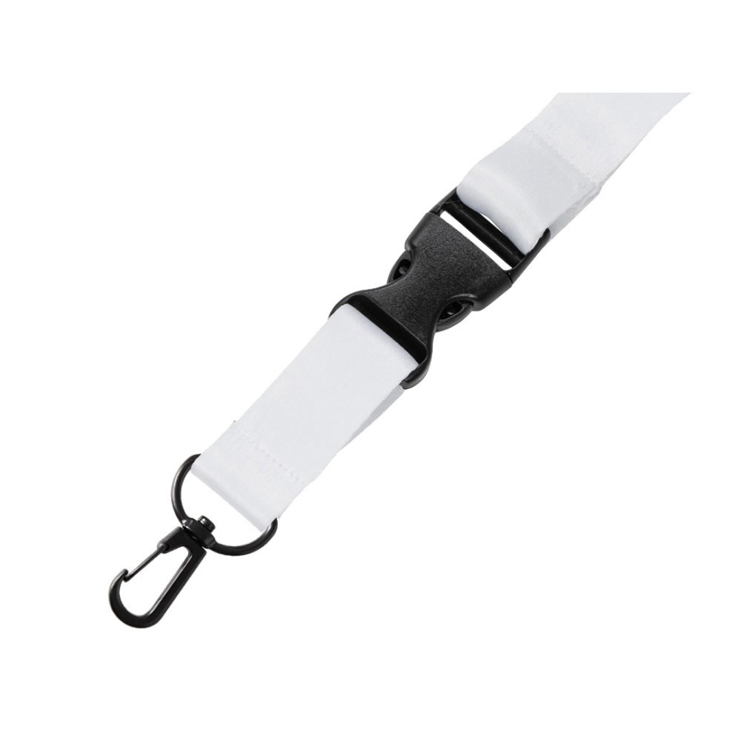 Ланъярд 2 см под сублимацию с карабином и межуровневым замком, черный