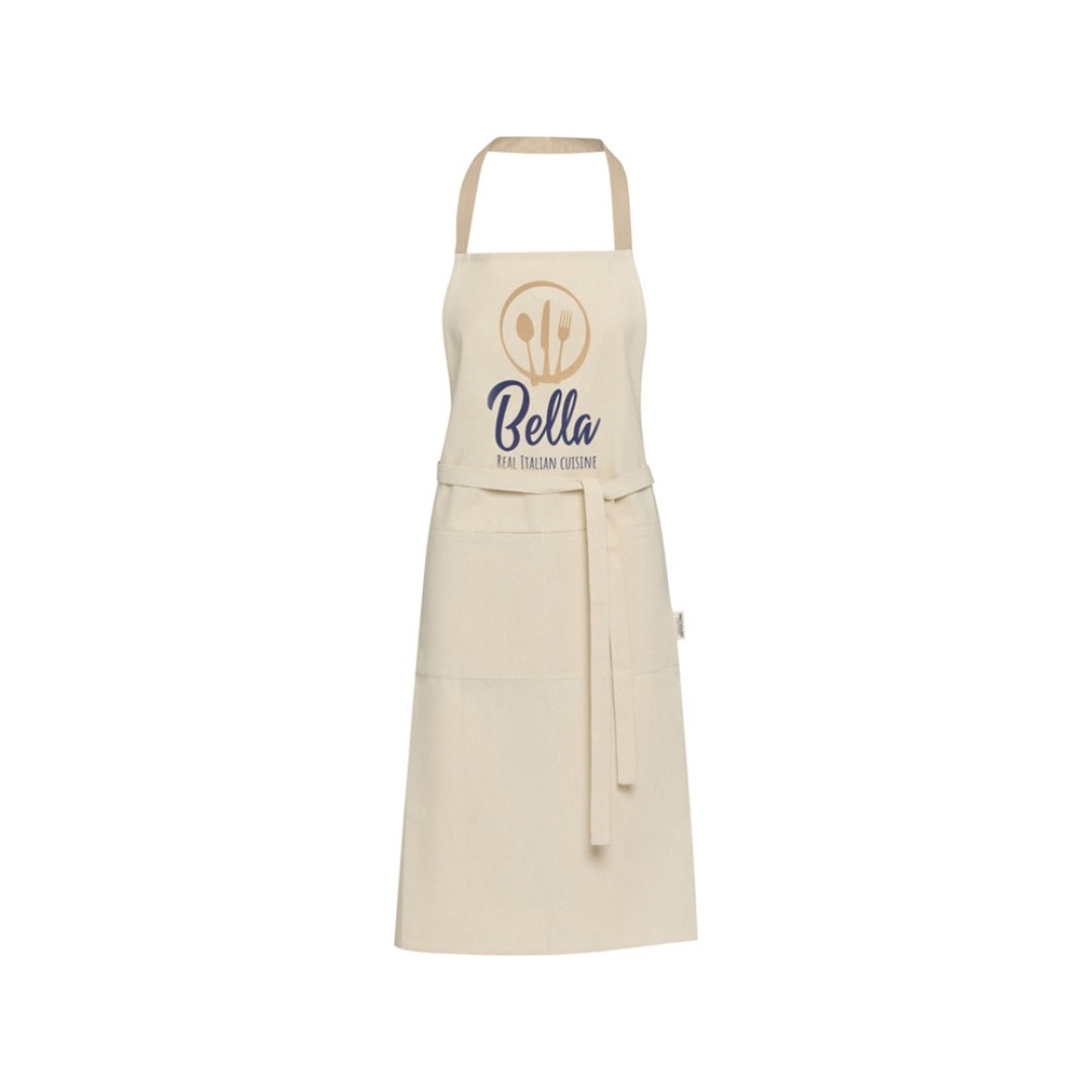 Nia фартук из переработанного хлопка плотностью 200 г/м2 - бежевый овсяный