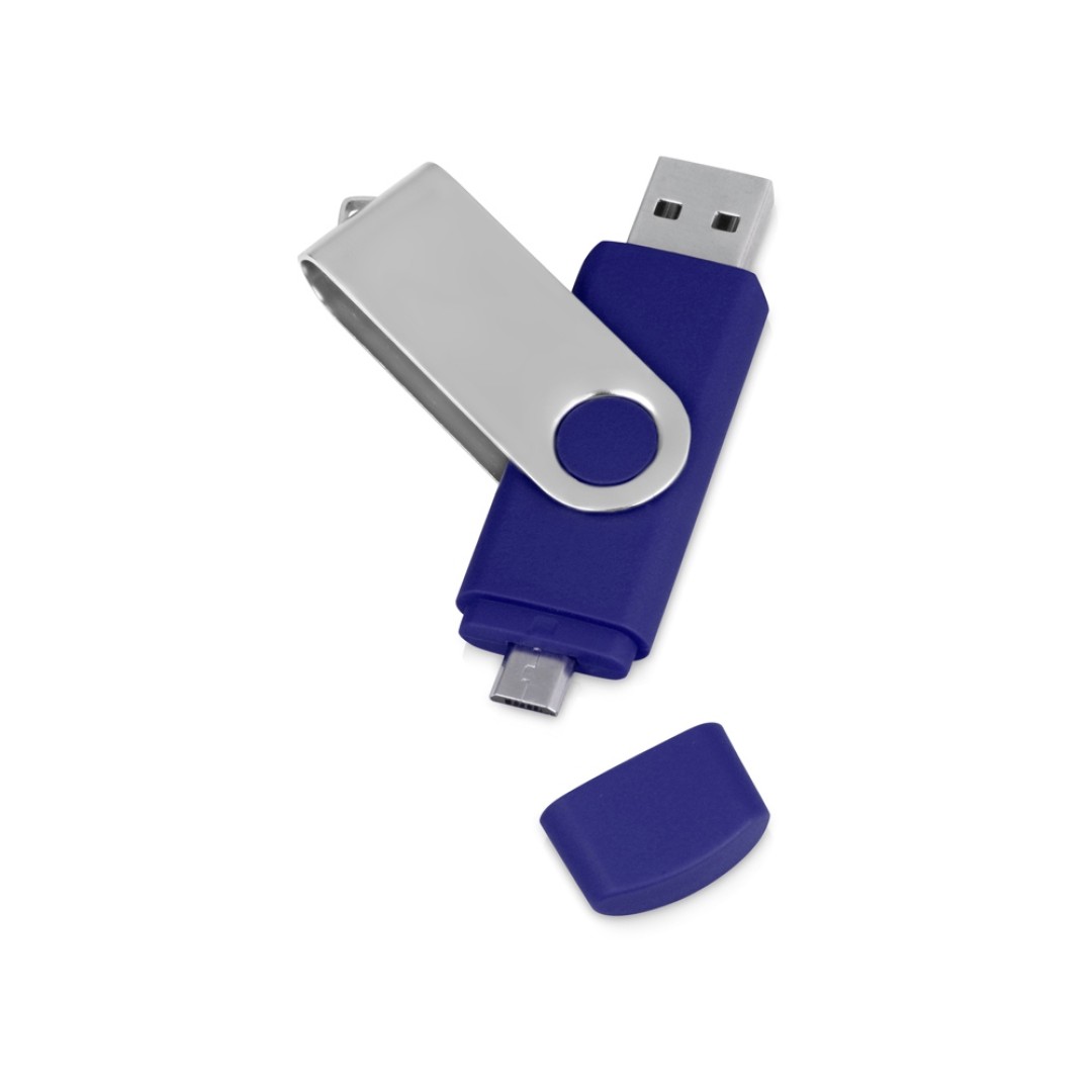 USB/micro USB-флешка 2.0 на 16 Гб «Квебек OTG», синий