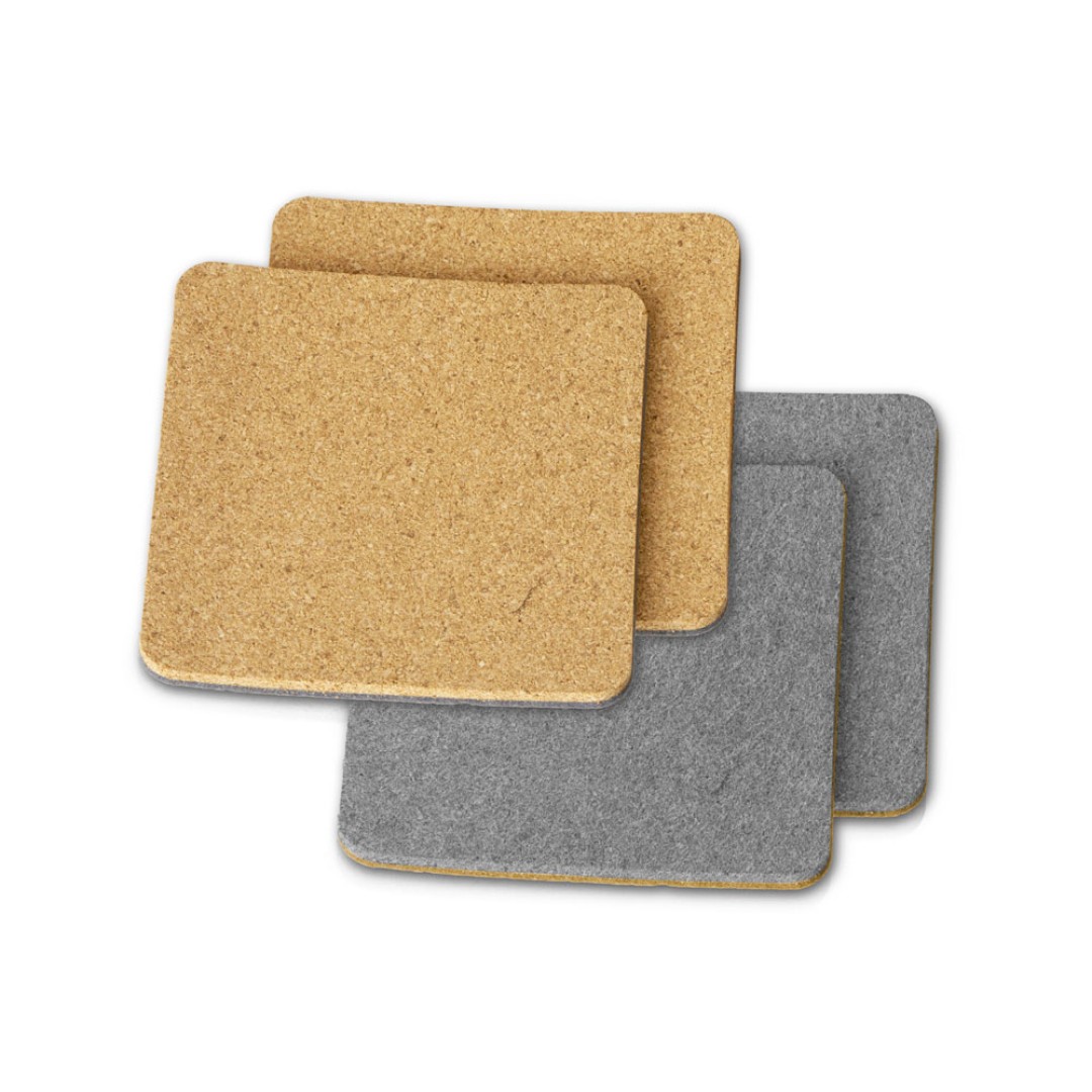 Набор костеров из пробки с фетром "Grit"