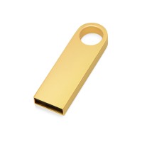 USB 2.0-флешка на 16 Гб с мини чипом и круглым отверстием, золотистыйй
