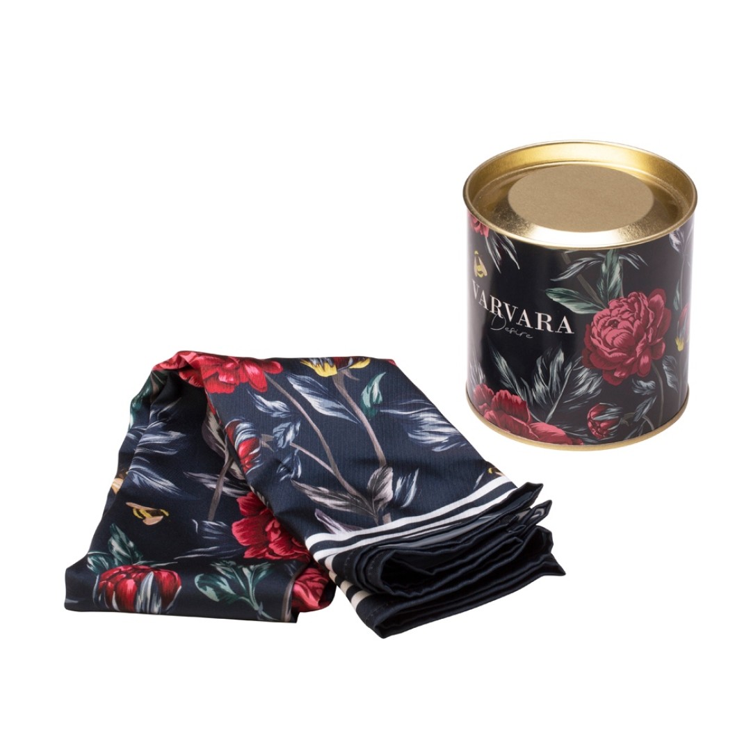 Платок «Русские сезоны» темно-синий. Varvara