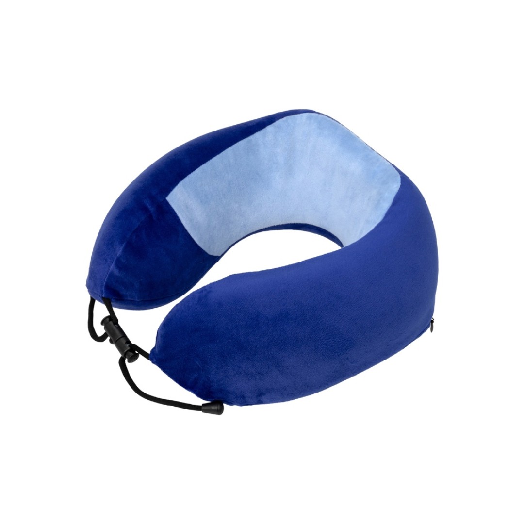 Подушка TORBER, дорожная, с эффектом памяти, синяя, полиэстер+спандекс