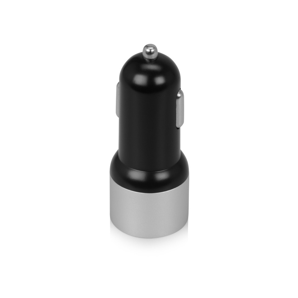 Адаптер автомобильный USB с функцией быстрой зарядки QC 3.0 "TraffIQ", черный/серебристый
