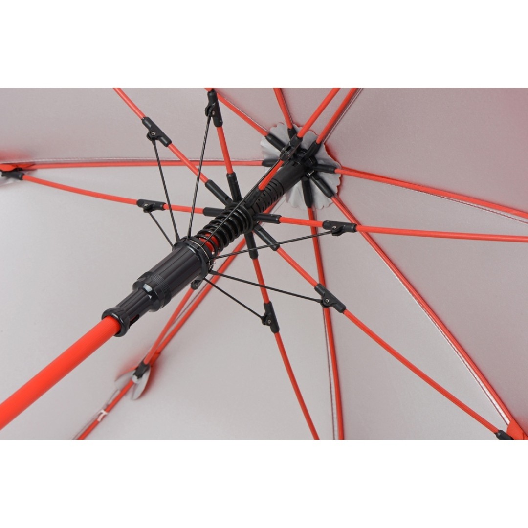 Зонт-трость "Silver Color" полуавтомат, красный/серебристый