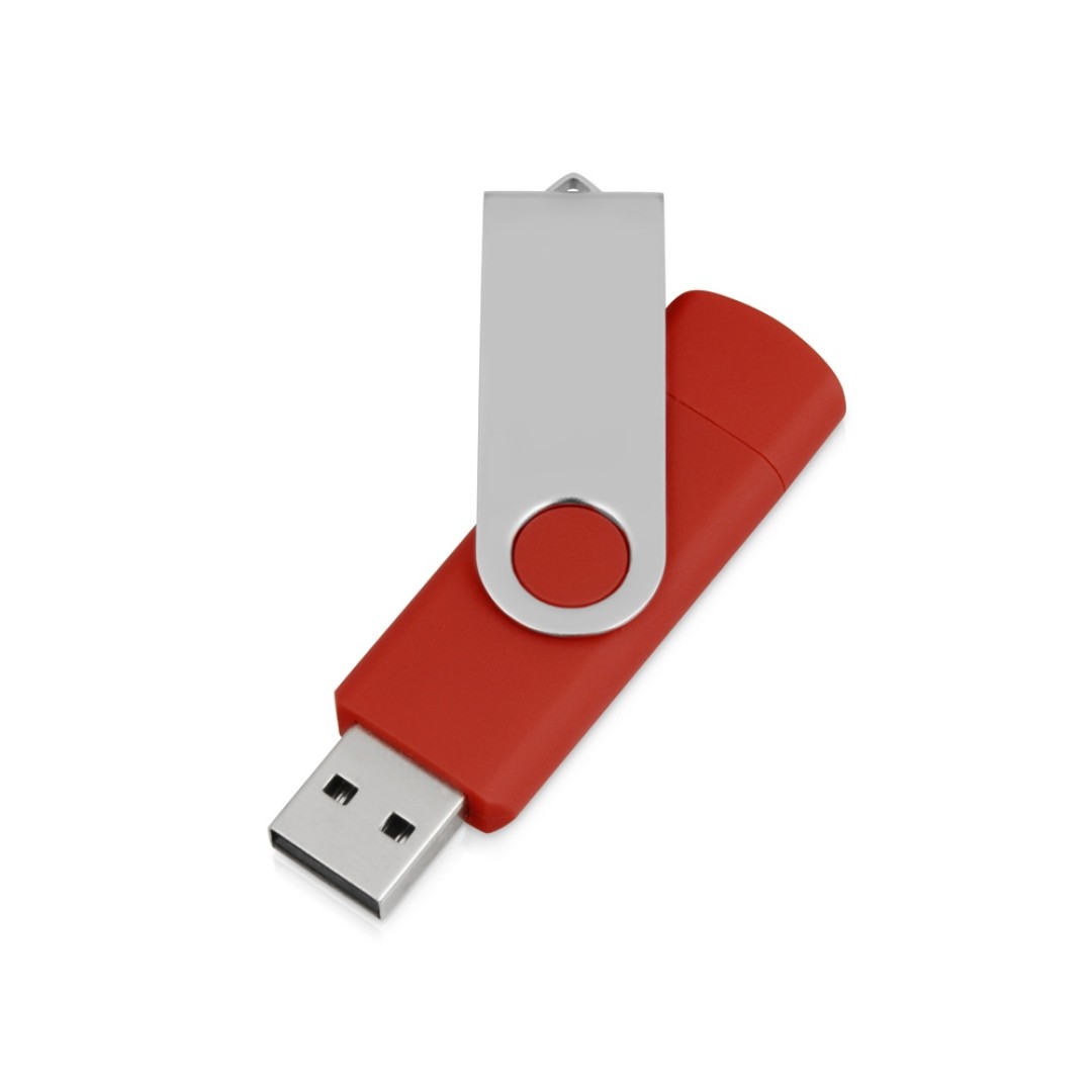 USB/micro USB-флешка 2.0 на 16 Гб «Квебек OTG», красный