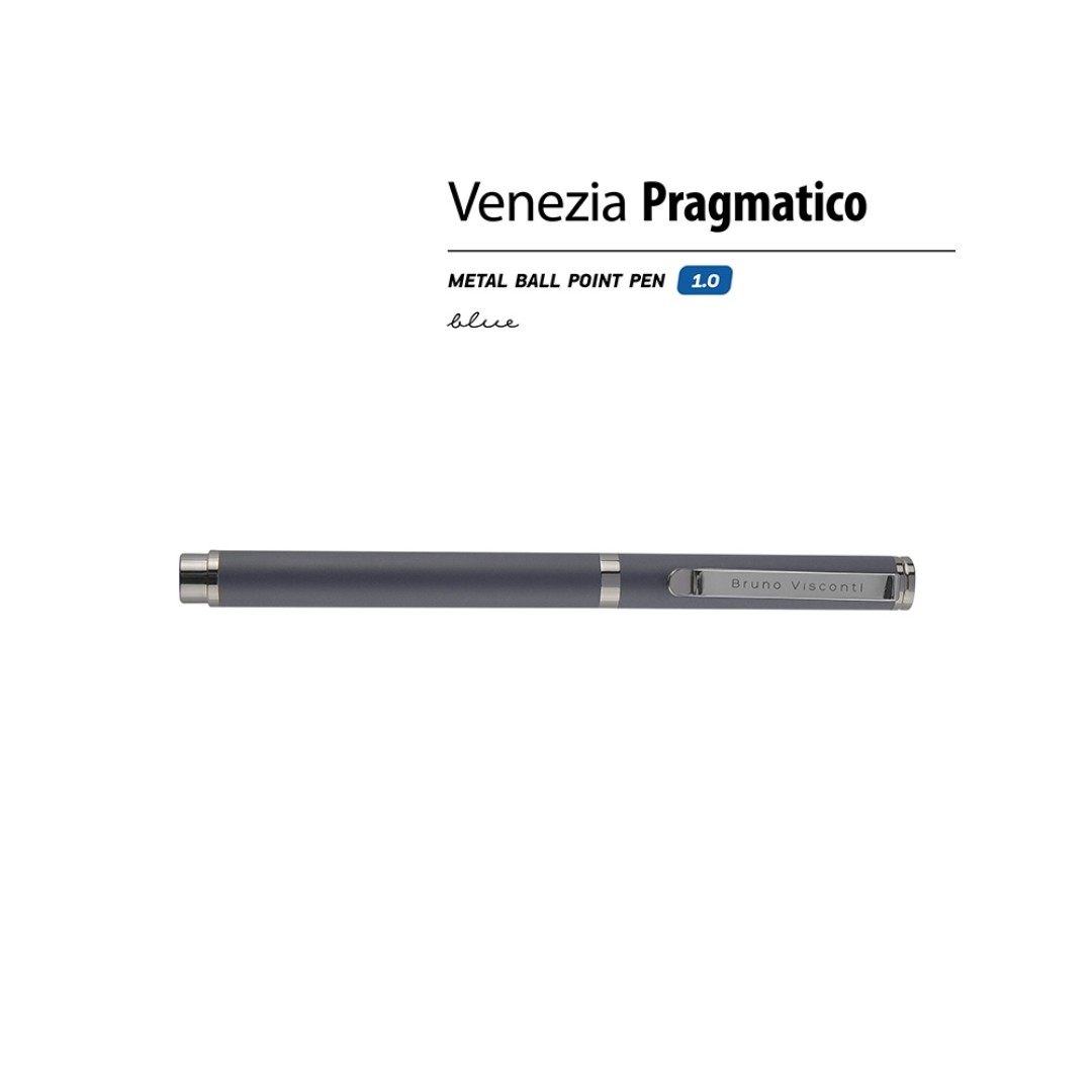 Ручка металлическая шариковая "Venezia Pragmatico" софт-тач, серый