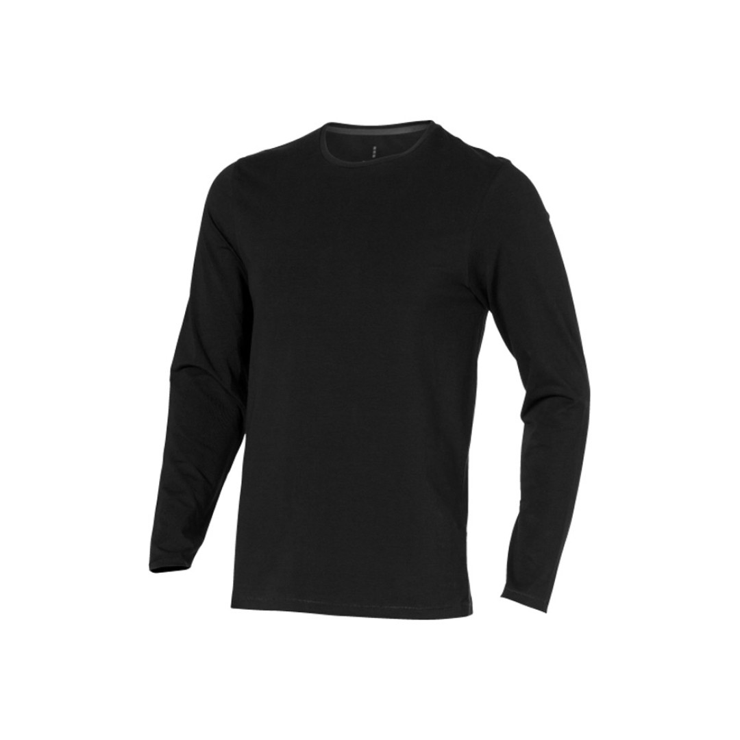 Ponoka мужская футболка из органического хлопка, длинный рукав, черный