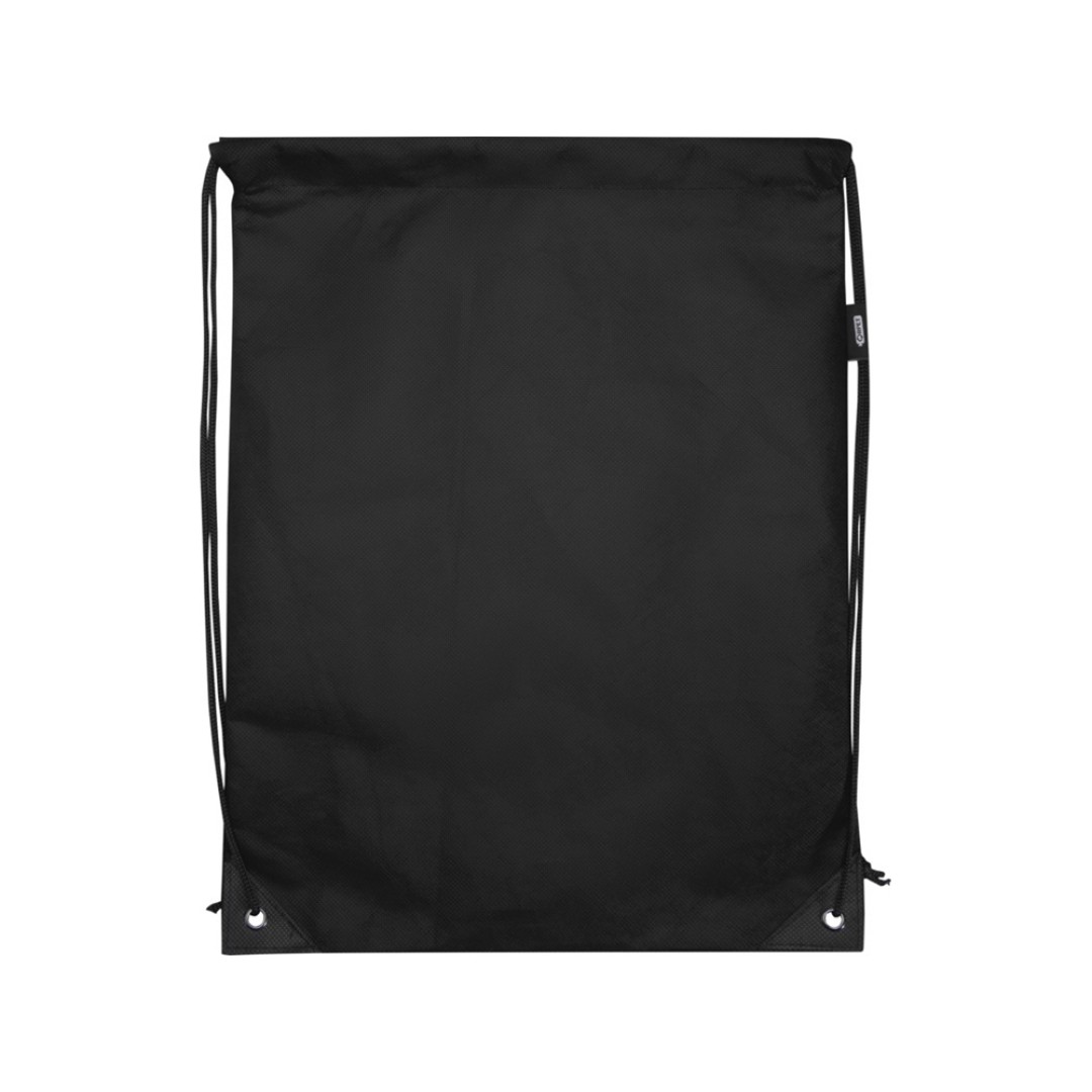 Рюкзак-мешок  на шнурке «Evergreen» из переработанного нетканого материала, сплошной черный