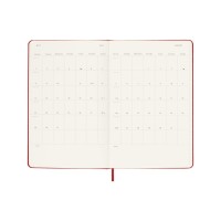 Записная книжка 12 месяцев на 2024 год, в твердой обложке, красный, Large, 13х21